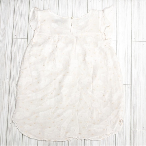 🌸🌼EUC Loft Cream Ruffled Cap Sleeve Top - Picture 2 of 9